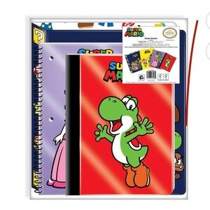 Nintendo Super Mario Bros. Stationery Bundle, 4 Count, Multi-Color